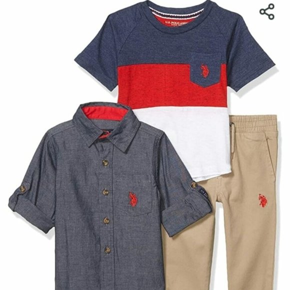 U.S. Polo Assn. Boys Three Piece Pants Set - Picture 1 of 13